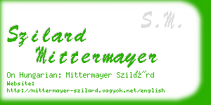 szilard mittermayer business card